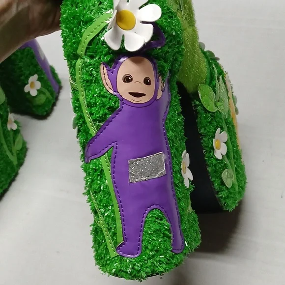 Dolls Kill x Teletubbies Platform Boots Multicolor Fur & Turf Kawaii RARE Size 6 - Picture 7 of 16